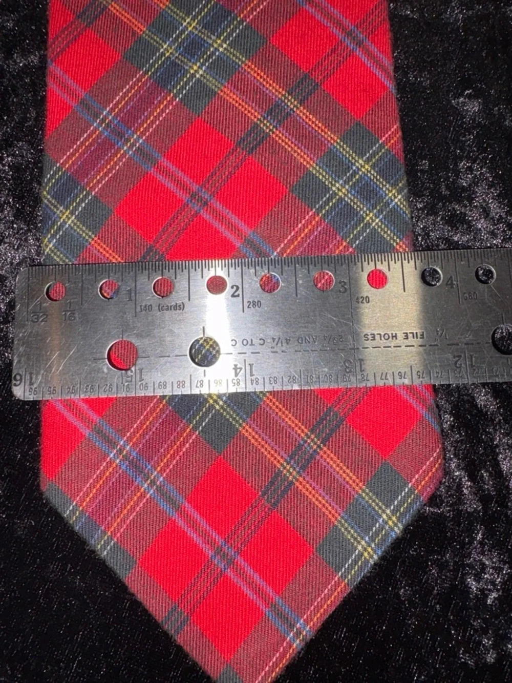 Reed St James Necktie Red Plaid Tartan Preppy One Size EUC